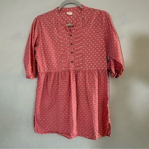 Janasya Salmon Floral Tunic Peasant Top